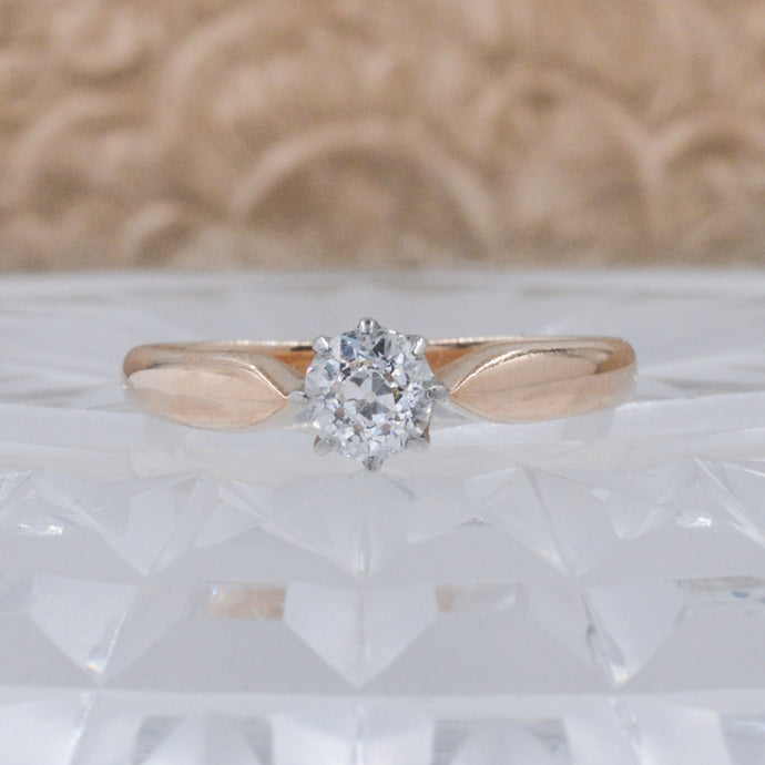 Half Carat Old European Diamond Solitaire c1910
