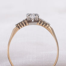 Transitional Cut Diamond Two-Tone Ring c1950