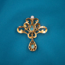 Victorian Revival Opal and Pearl Brooch/Pendant c1980