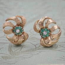 Emerald Frond Clip-on Earrings c1980