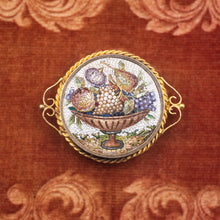 Fine Micro-mosaic Fruit Basket Pin c1850
