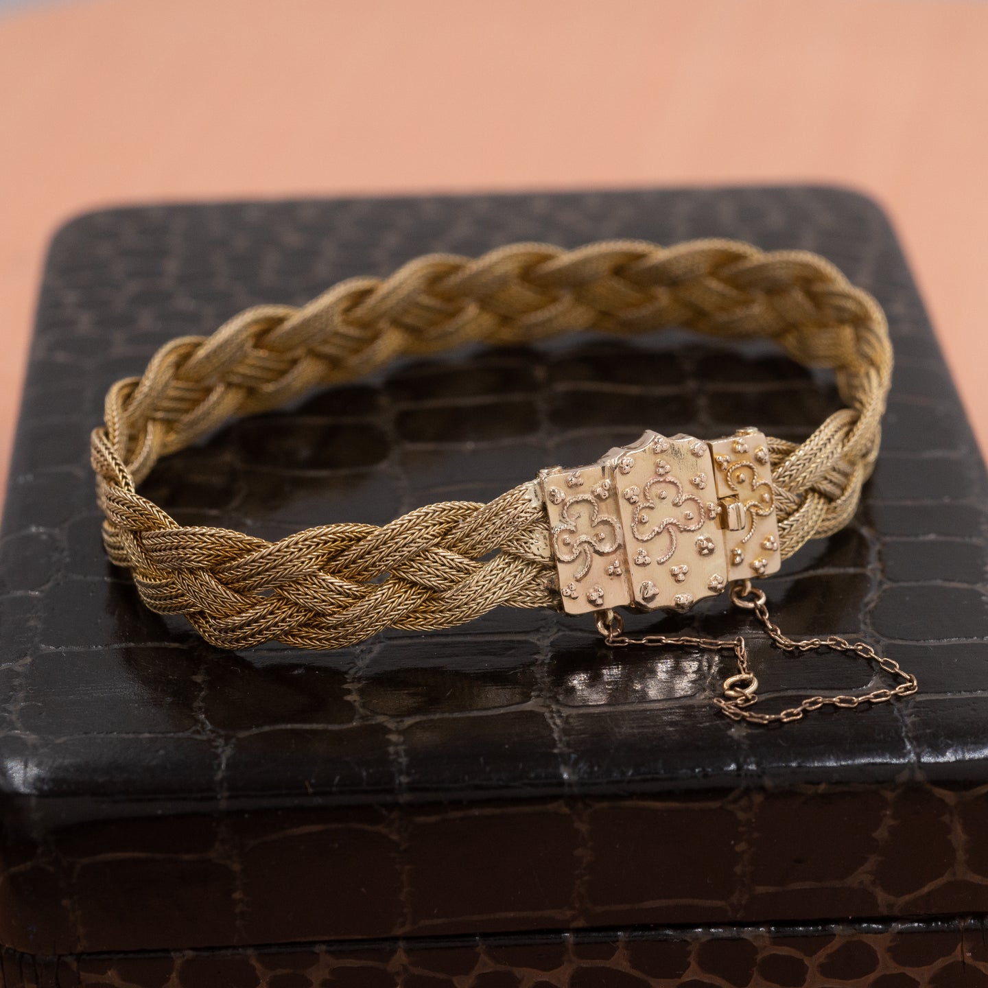 Braided Gold Mesh Bracelet c1910