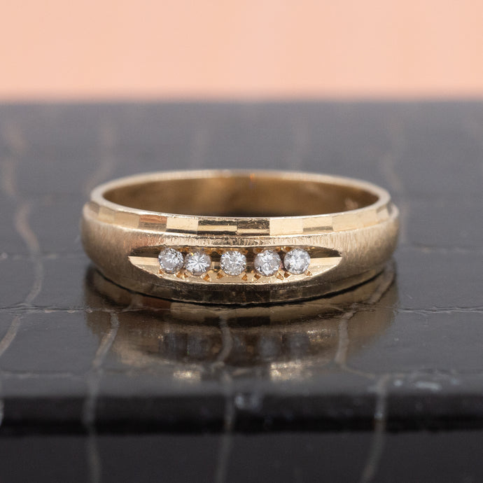 Gold Band with Diamonds c1980