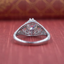 1.13 Transitional Cut Diamond Filigree Ring c1930