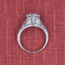 1.13 Transitional Cut Diamond Filigree Ring c1930
