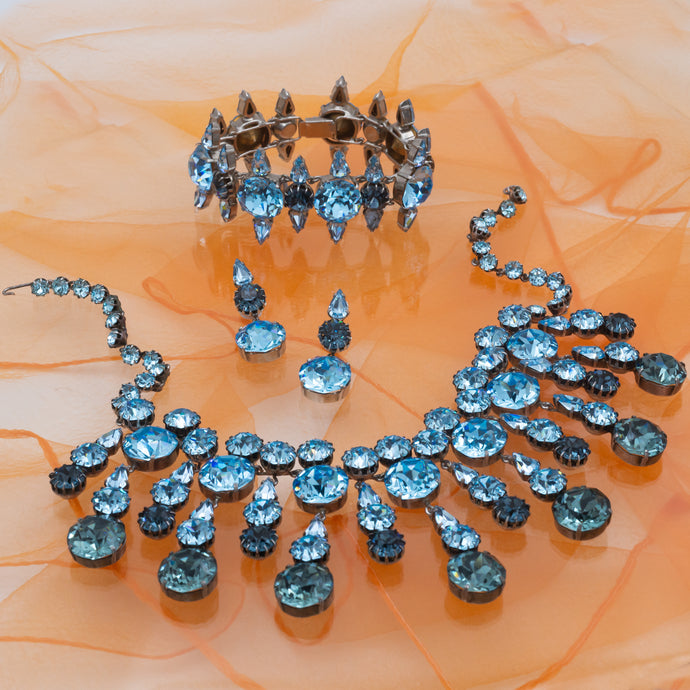 Blue Crystal Set by Weiss c1950