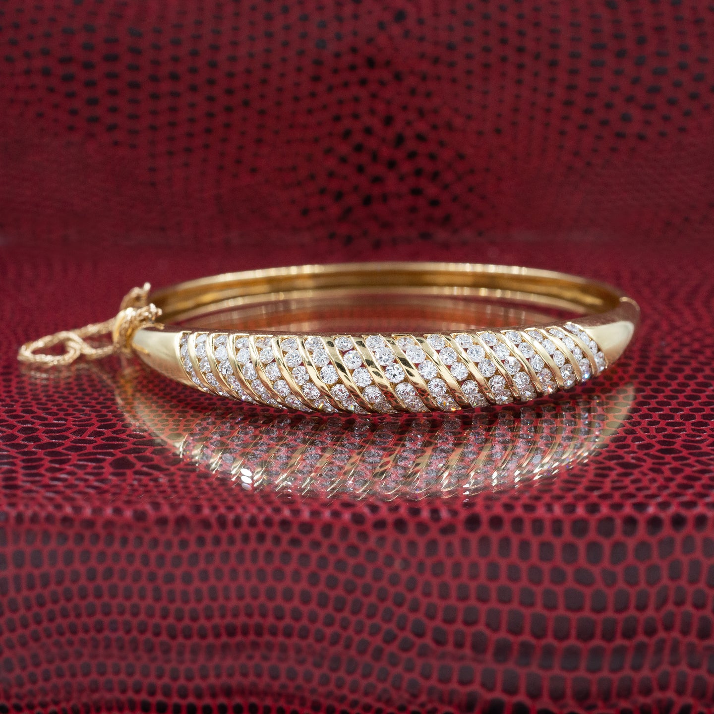 Diamond-Studded Gold Bangle c1980