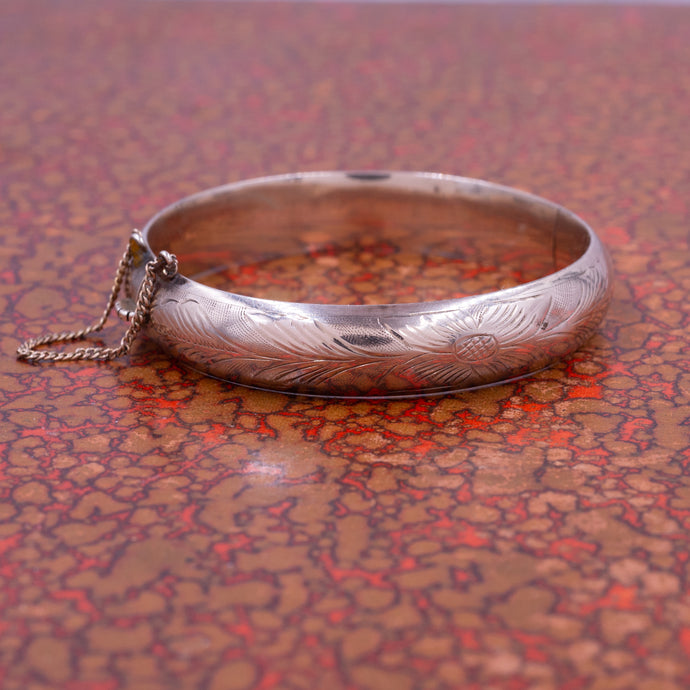 Etched Rose Gold Bangle c1900