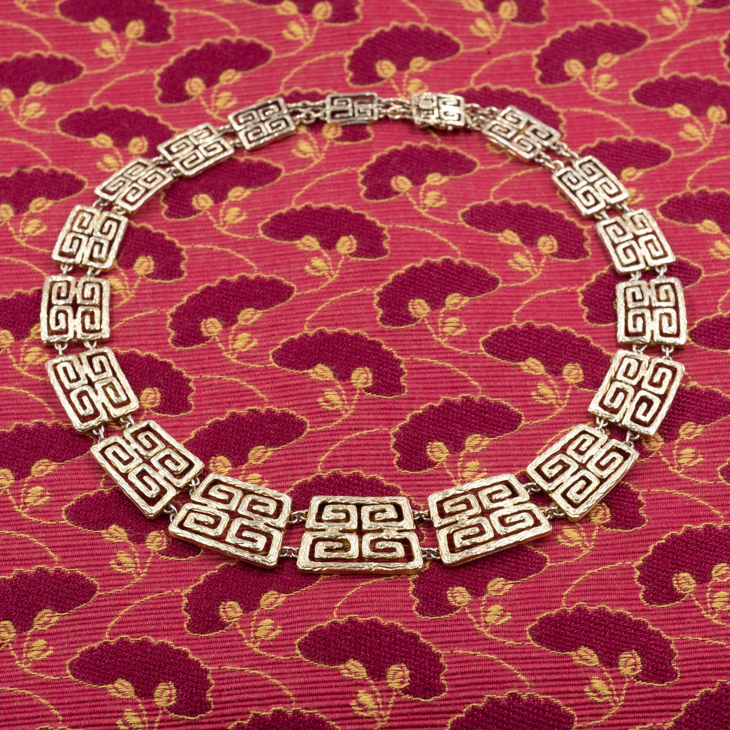 Greek Key Collar Necklace c1970