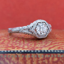 Art Deco Filigree Diamond Ring c1920
