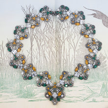 Runway Glass Crystal Statement Necklace c1950