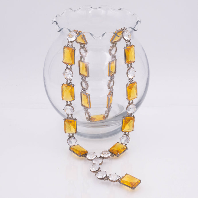 Art Deco Glass Gem Necklace c1920