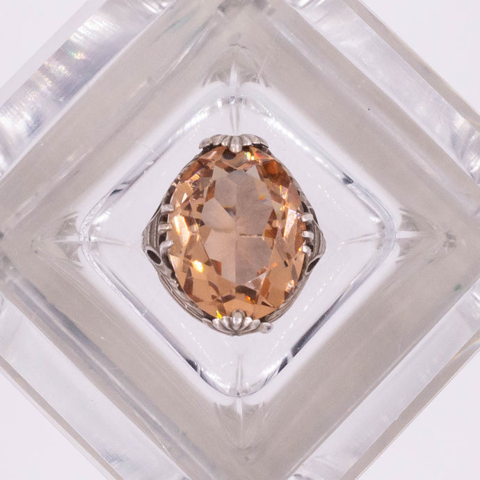 Gold Topaz Sterling Ring c1910