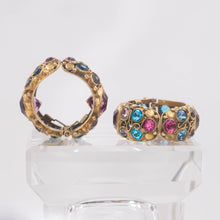 Hobé Sterling and Glass Crystal Hoop Earrings c1940