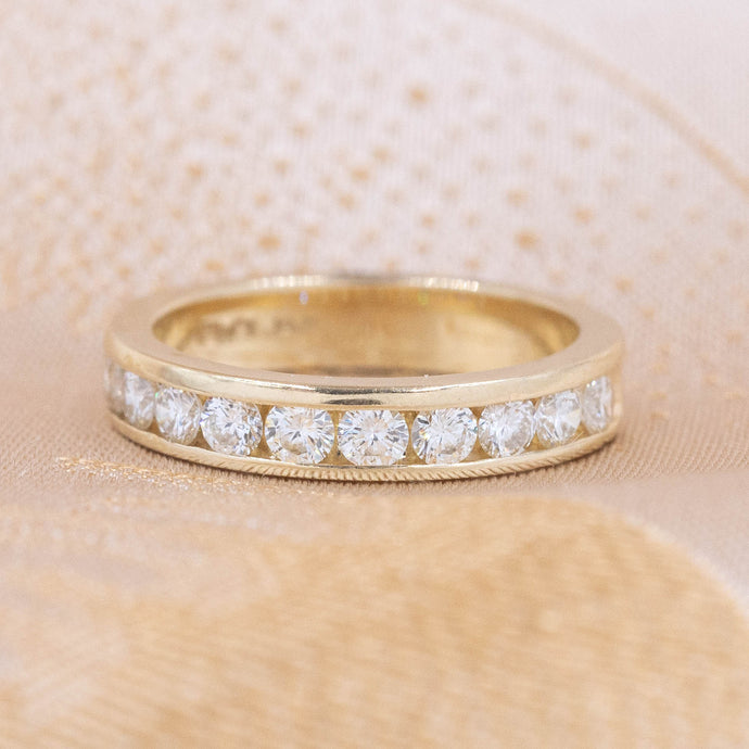 Half-Eternity Diamond Gold Band c1980