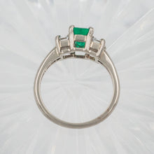 Emerald-Cut Emerald and Diamond Ring c1950