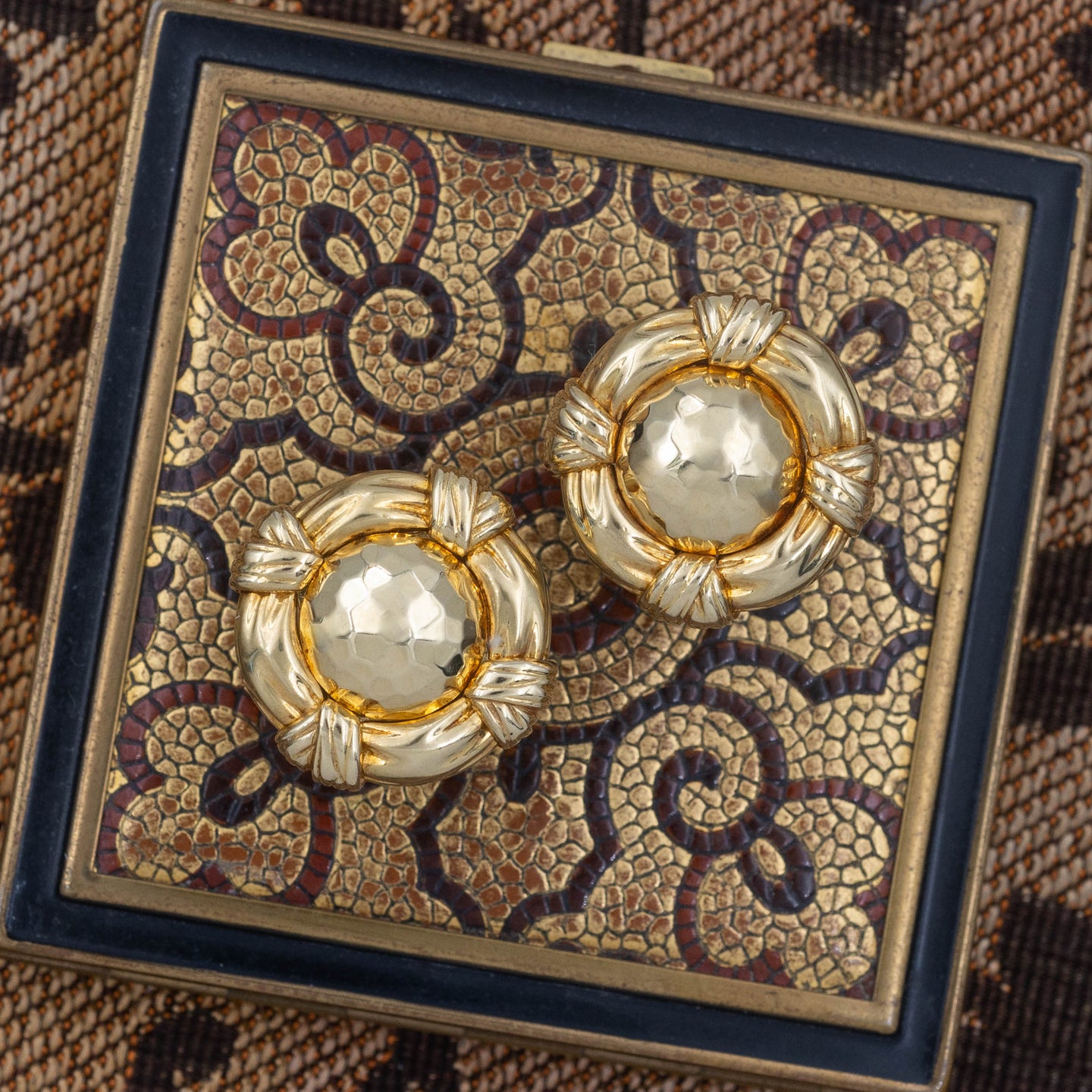 Gold Button Earrings by Asprey, 1996