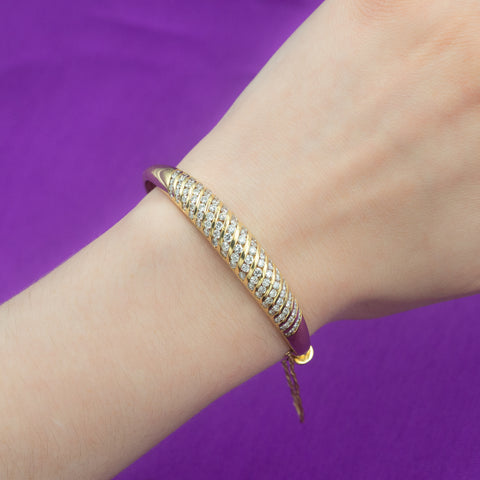 Diamond-Studded Gold Bangle c1980