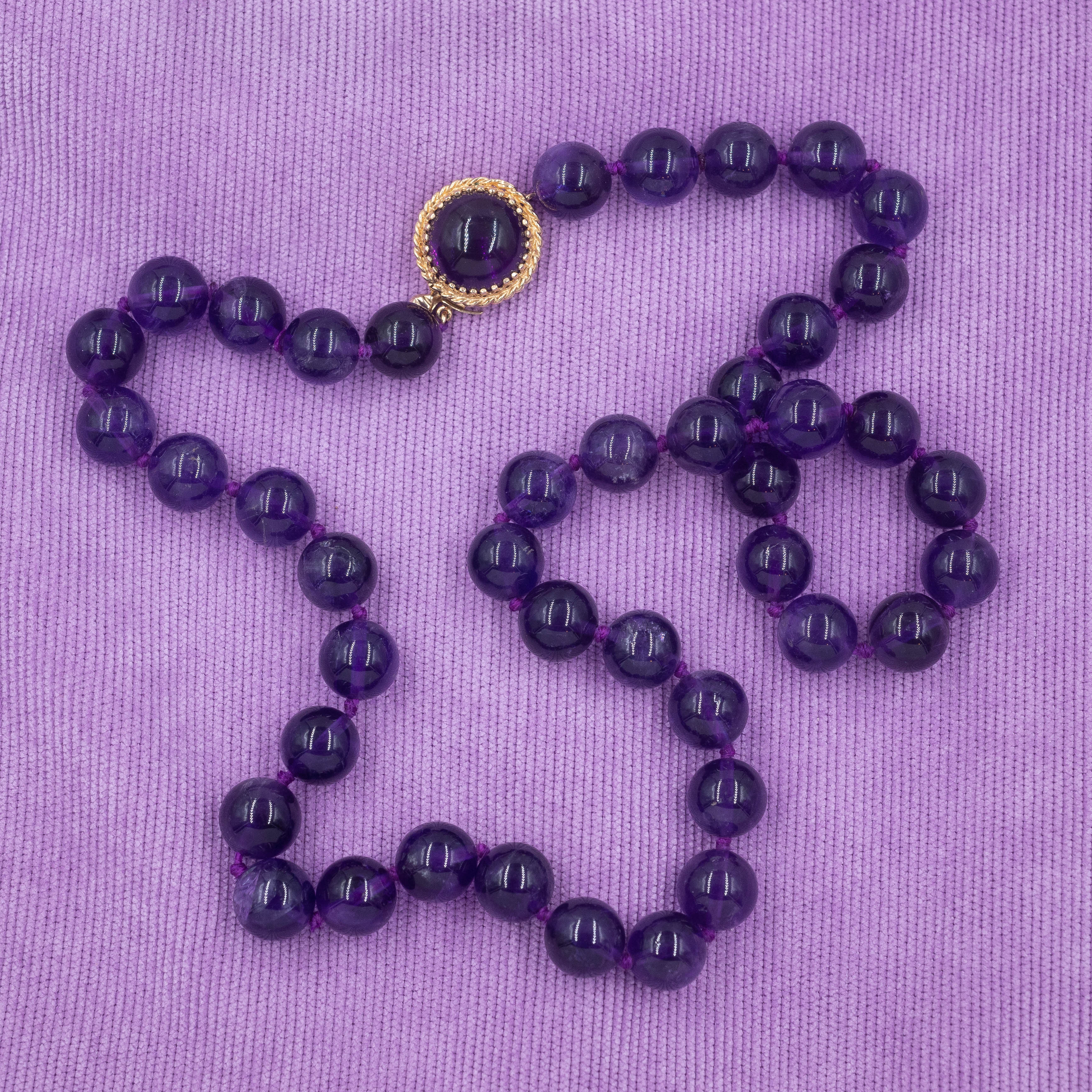 Amethyst Bead Necklace c1980 – Pippin Vintage Jewelry