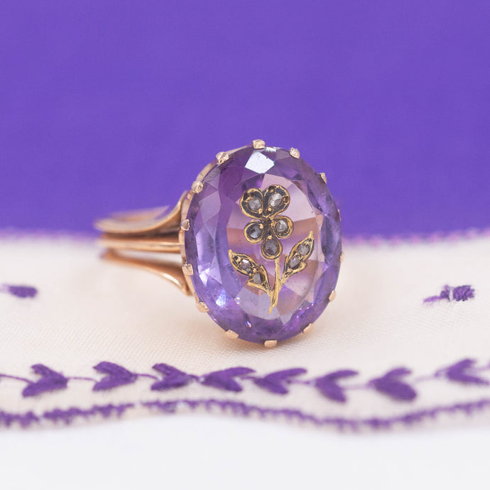 Rose of Sharon Amethyst Ring c1870