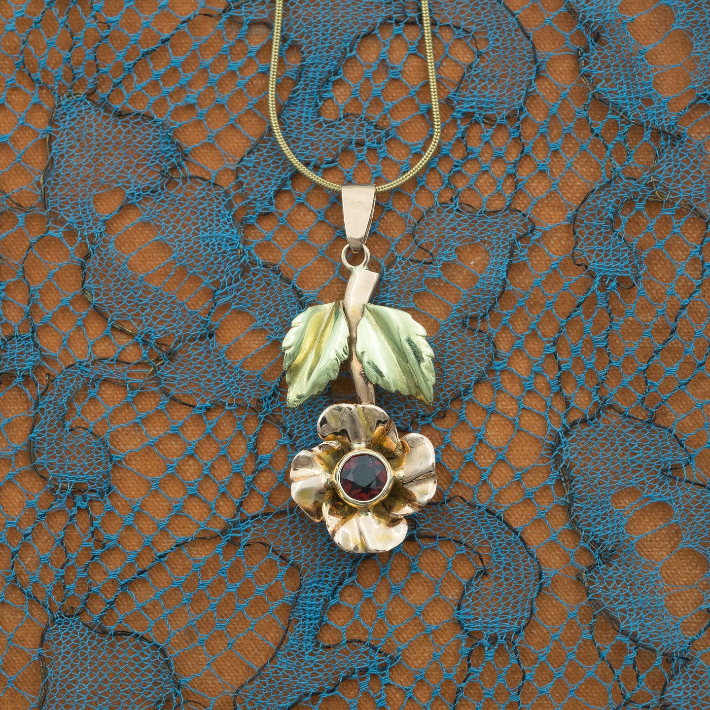 Hanging Flower Garnet Pendant c1920