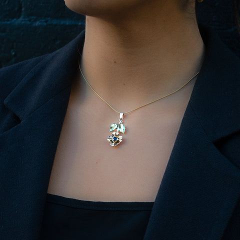 Hanging Flower Garnet Pendant c1920