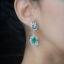 Emerald and Diamond Drop Earrings c1950