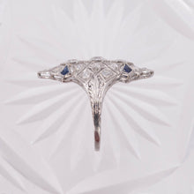 Art Deco Diamond and Sapphire Dinner Ring c1920
