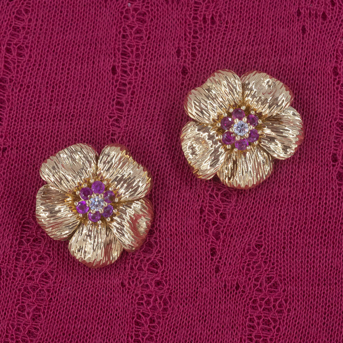 Tiffany & Co. Wild Rose Earrings c1970