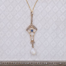 Pearl and Sapphire Lavaliere c1890