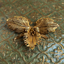 Antique Filigree Orchid Brooch