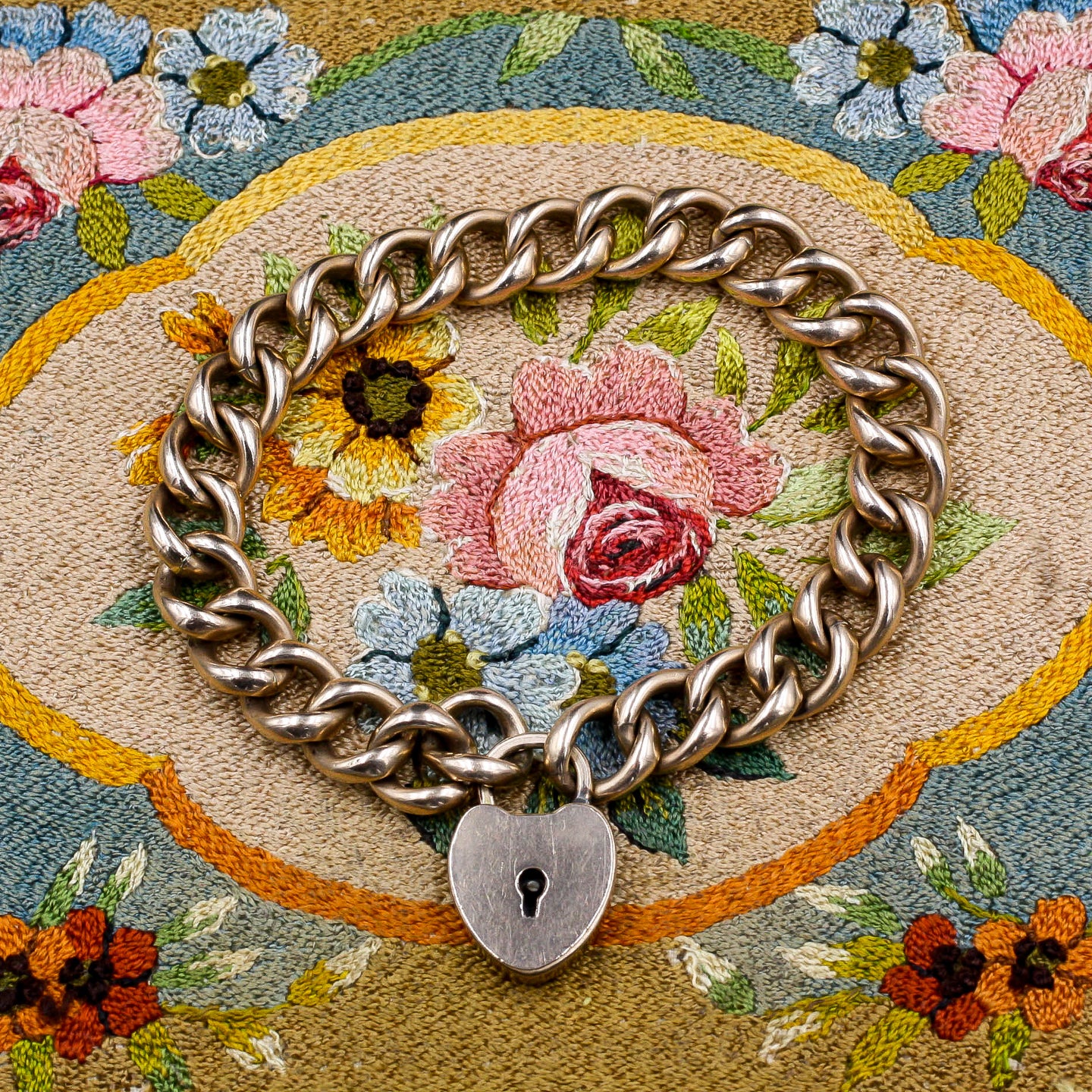 Victorian Heart Lock Bracelet