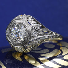 .80 Carat Antique Diamond Filigree Ring c1920