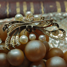 Circa 1910 hand wrought 14k gold AAA grade Akoya cultured pearl brooch