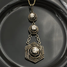 Edwardian Triple Diamond Drop Pendant c1910