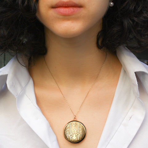 c1900 Hand-Engraved Rolled Gold Locket