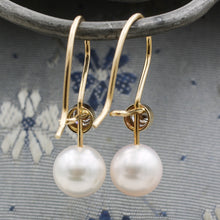 c1980 Gem Grade Pearl and Diamond Drop Earrings