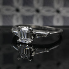 Colorless Emerald Cut Diamond Ring c1950