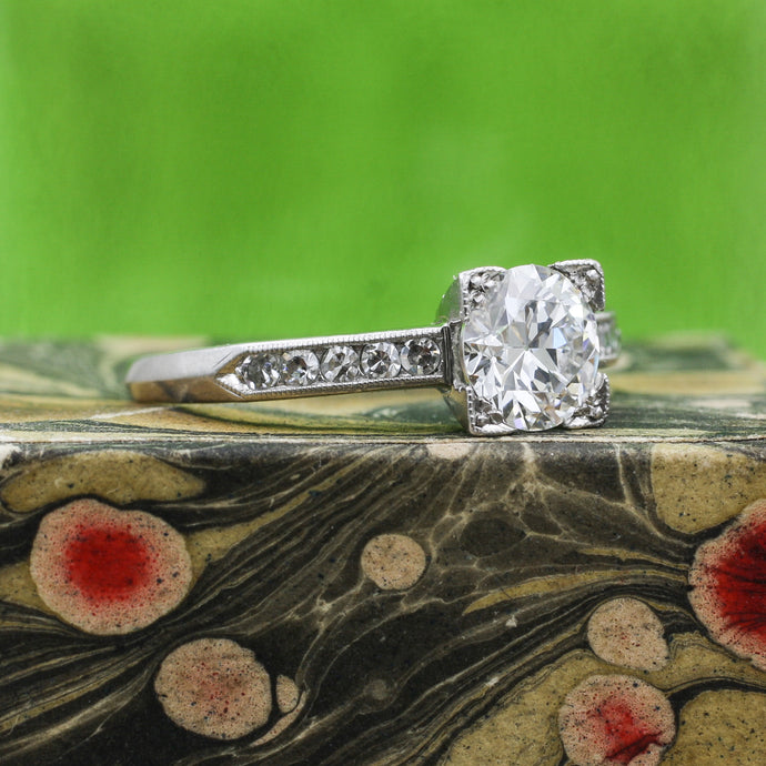1931 .90 Carat Transitional Cut Diamond Ring