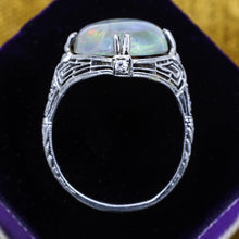 1920s Marsh & Co. Fine Opal Platinum Ring