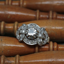 Circa 1920 Platinum & 18k Diamond Cocktail Ring