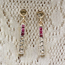 Rose-cut Diamond and Ruby Petite Drop Earrings