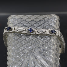 Deco Filigree Diamond and Sapphire Bracelet