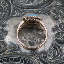 C1880 Turquoise and Rose Cut Diamond Ring- Profile View