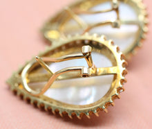 18K Mabe Pearl & Diamond Pierced Earrings