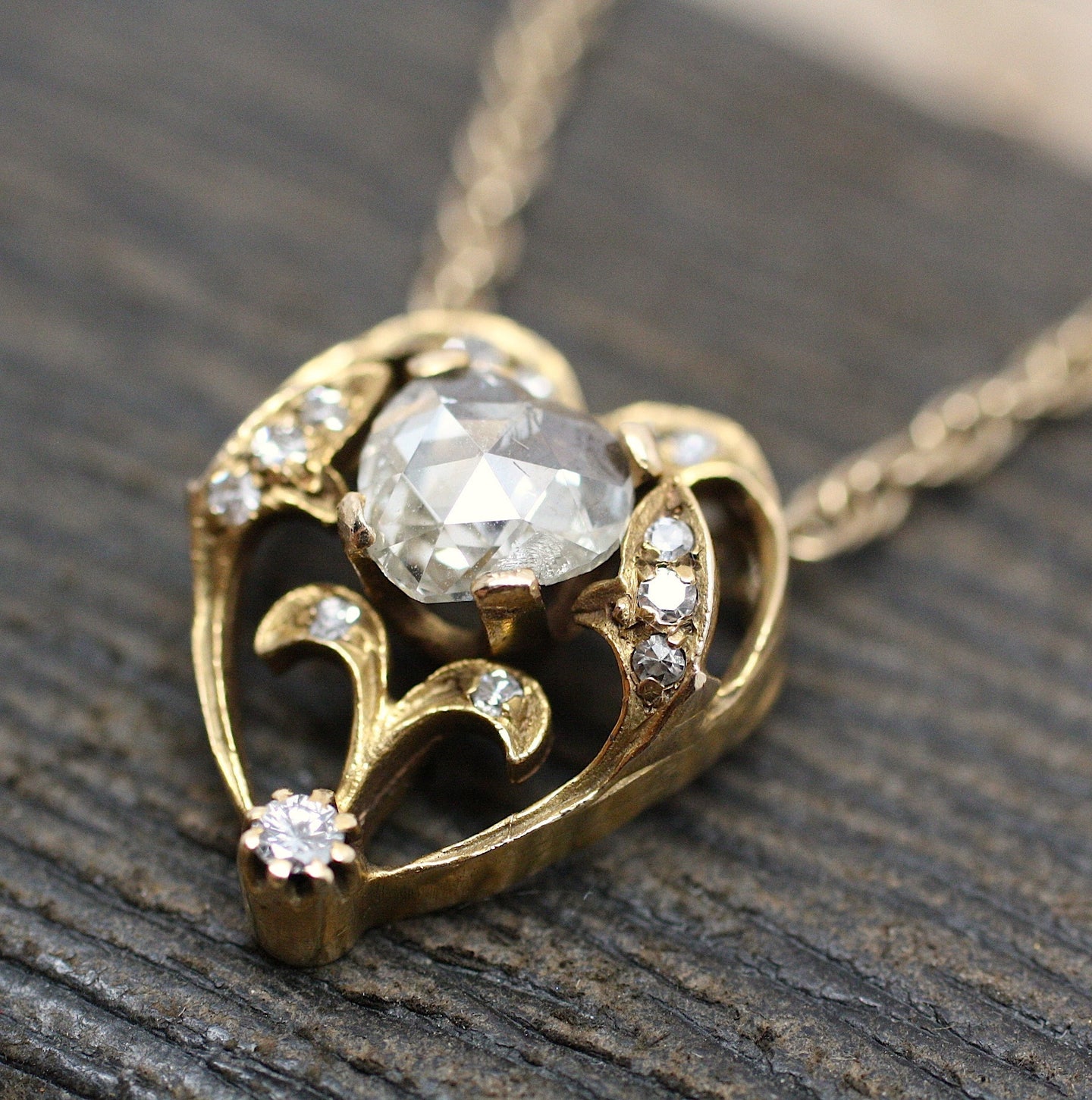 Circa 1930 french rose cut diamond necklace