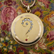 c1890 Rolled Gold and Paste Question Mark Locket