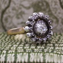 Georgian Old Mine Diamond Ring with Rose Cut Halo