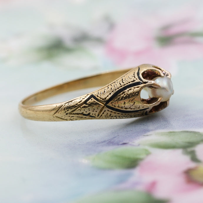 c1870 Taille d'Epergne and Pearl Belcher Ring