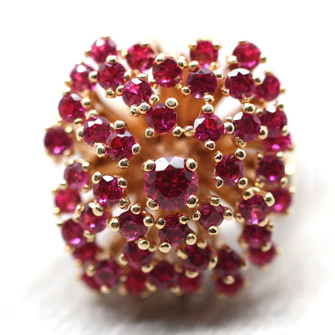 14K gold synthetic ruby Cocktail Ring